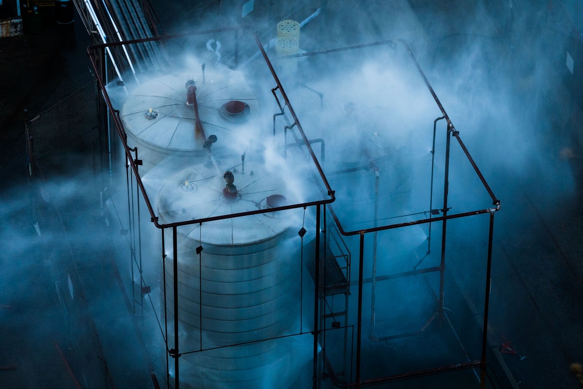 Crews monitor chemical tank temperatures every 10 minutes as pressure builds with relief valves failing