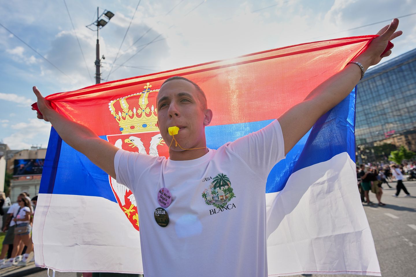Tens of thousands rally in Serbia against authoritarian President Vucic